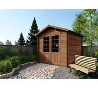 Abri de jardin en bois - 9m2 - 3x3m - Traité - Ep. 28mm - Couleur: marron - DOM427