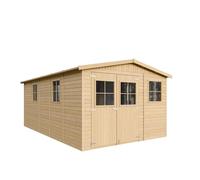 Abri de jardin en bois avec les planchers imprégné h226x324x516 cm - 15 m²