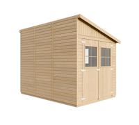 Abri de jardin en bois avec paroi latérale avec les planchers imprégné 6 m2