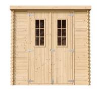 Abri de Jardin en Bois avec Sol TRAITÉ - Stockage extérieur l204xL142xH200cm//2.22m2- Petit abri à Outils, Local à vélos - TIMBELA M311C+M311G