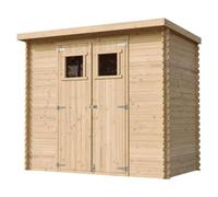 TIMBELA M310+M310G Abri de Jardin en Bois avec Sol TRAITÉ - Stockage extérieur l239xL142xH200cm/2.63 m2 - Petit abri à Outils, Local à vélos - Toit imperméable, fenêtres
