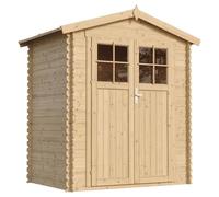 Abri de Jardin en Bois avec Sol TRAITÉ - Stockage extérieur I196xL136xH218 cm/ 1.98 m2 Petit abri à Outils, Local à vélos - TIMBELA M367F+M367G