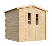 Abri de Jardin en Bois avec Sol TRAITÉ - Stockage extérieur I216xL206xH218 cm/ 3.53 m2 Petit abri à Outils, Local à vélos - Toit imperméable, fenêtres TIMBELA M343C+M343G