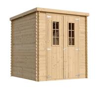 Abri de Jardin en Bois avec Sol TRAITÉ - Stockage extérieur l204xL204xH200 cm/3.53 m2- Petit abri à Outils, Local à vélos - TIMBELA M309C+M309G