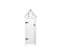 Abri de Jardin en Bois Blanc Rangement Extérieur Cabane 3 Etagères 4 Crochets