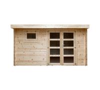 Abri de jardin en bois brut ep 28mm surface utile 9.9m² INT023