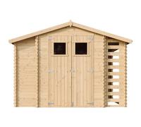 Abri de jardin bois 3,53 m² + 0,97 m² + 0,97 m² TIMBELA M389 - I206 x L328 x H218 cm