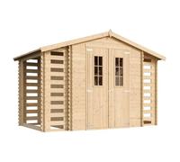 Abri de jardin en bois et range bûches extérieur - 3,53 + 0,97+0,97 m2