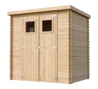 Abri de Jardin en Bois TIMBELA M311 - Stockage extérieur l204xL142xH200cm/2.22m2- Petit abri à Outils, Local à vélos - Toit imperméable, fenêtres