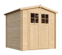 Abri de Jardin en Bois - Porte verrouillable de Haute qualité- Stockage extérieur I216xL206xH218 cm/ 3.53 m2 Petit abri à Outils, Local à vélos - Toit imperméable, fenêtres TIMBELA M343F