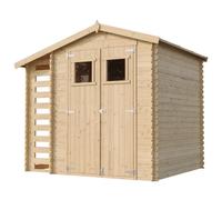 Abri de jardin en bois range bûches extérieur l206xl272xh218cm-3,53+0,97m2