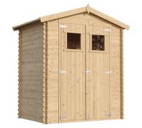 Abri de Jardin en Bois - Stockage extérieur I196xL136xH218 cm/ 1.98 m2 Petit abri à Outils, Local à vélos - Toit imperméable, fenêtres TIMBELA M367