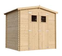 Abri de Jardin en Bois - Stockage extérieur I236xL226xH218 cm/ 4.33 m2 Petit abri à Outils, Local à vélos - Toit imperméable, fenêtres TIMBELA M369