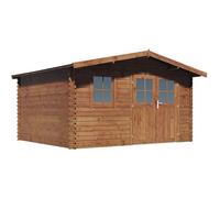 Abri De Jardin En Bois Traité Marron Autoclave "Valmont" - 14 M² -28 Mm