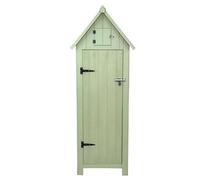 Abri de Jardin en Bois Vert 66 x 46 x 178 cm Cabane Cabanon Toit en Asphalte - Imperméable - Espace Extérieur Stockage Rangement Jardin Outils - [Kit de Fixations & Cadenas INCLUS]