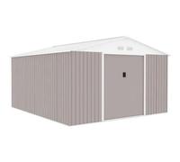 Abri De Jardin En Métal 12,28 M² - Kit D'ancrage Inclus - Taupe