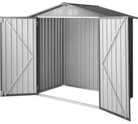 Abri de jardin en métal 1860 x 1210 x 1841 mm, abri de rangement extérieur avec portes verrouillables et 4 évents à persiennes, toit en pointe, abris métalliques de rangement extérieur, abris de range