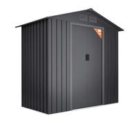 Wasabi - Abri de Jardin Métal 2,57m2 Light Anthracite - Porte coulissante double - Grilles de ventilation