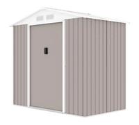 Abri de jardin en métal 2,71 m² - 213 x 127 x 195 cm - PLUTON - Kit d'ancrage inclus, 2 portes coulissantes - Taupe