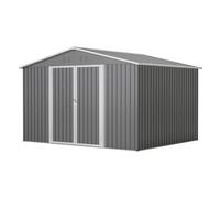 Abri de jardin en métal 300 x 252 cm - Abri de jardin résistant aux intempéries avec toit à selle et portes coulissantes, abri à outils pour vélos et tondeuses à gazon, armoire de jardin verrouillable