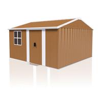 Abri de jardin en métal 360x298cm avec fenêtres, porte verrouillable et ventilation, sans sol - pour ranger outils de jardin, vélos