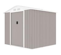Abri de jardin en métal 4,07 m² - 213 x 191 x 195 cm - MARS -Kit d'ancrage inclus, 2 portes coulissantes - Taupe