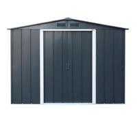 Abri de jardin en métal 4,77 m2 - DURAMAX - Kit d'ancrage inclus - Gris anthracite