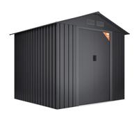 Wasabi - Abri de Jardin Métal 5,27m2 Light Anthracite - Porte coulissante double - Grilles de ventilation
