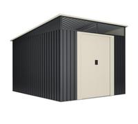 Abri de Jardin en métal 7,6 m2 Stark - 238x322x202cm - Lucarne - Double Porte coulissante - Anthracite Beige - Stockage extérieur