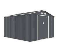 Generique Abri de jardin en métal URANUS 8,84 m² 277×319×202 cm kit d'ancrage inclus 2 portes gris