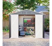 Abri de Jardin en métal 8 x 6 Pieds, Porte Pliante, Anthracite | Structure robuste, résistante aux intempéries, rangement pour outils et équipements de jardin