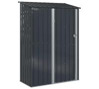 Abri de jardin en métal Anthracite 140,5 x 74 x 200 cm avec serrure | Toit en pente anticorrosion, serrure sûre, design moderne, installation facile