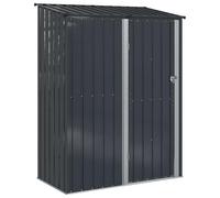 Abri de jardin en métal Anthracite 153,5 x 86 x 200 cm avec serrure | Toit en pente résistant à la corrosion, design moderne, installation pour 2 personnes, rangement sûr