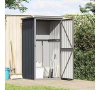 Abri de jardin en métal anthracite 88 x 89 x 161 cm en acier galvanisé avec poignée de porte ergonomique et toit incliné pour un drainage efficace de l'eau, espace de rangement spacieux pour les