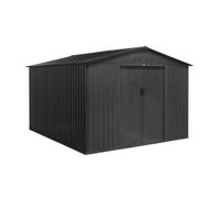 Alice's Garden - Abri de Jardin en métal - FLANDRE 8.84m² Gris Anthracite - Cabane à Outils avec Deux Grandes Portes coulissantes. kit de Fixation Sol Inclus. Maison de Rangement. Remise
