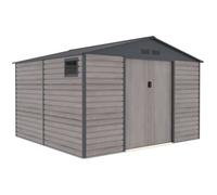 Abri de Jardin en Métal Gardiun Surrey 10 85 m2 Extérieur 340x319x226 cm en Acier avec Fenêtre Latérale et Effect Bois Grainé