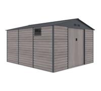 Abri de Jardin en Métal Gardiun Surrey 13 m2 Extérieur 340x382x226 cm en Acier avec Fenêtre Latérale et Effect Bois Grainé