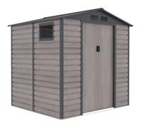 Abri de Jardin en Métal Gardiun Surrey 4 07 m2 Extérieur 213x191x211 cm en Acier avec Fenêtre Latérale et Effect Bois Grainé