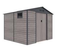 Abri de Jardin en Métal Gardiun Surrey 7 06 m2 Extérieur 277x255x219 cm en Acier avec Fenêtre Latérale et Effect Bois Grainé
