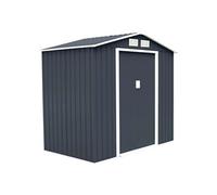 abri de jardin en métal gris 2,71m² 213x127x185cm avec porte coulissante,2 fenêtres de ventilation