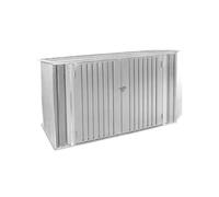 IDMarket - Abri de jardin en métal gris clair verrouillable multi-rangement vélos, outils, poubelles