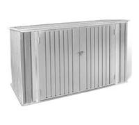 IDMarket - Abri de jardin en métal gris clair verrouillable multi-rangement vélos, outils, poubelles