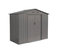 Abri de jardin en métal - Houtland. 2.71 m² taupe - Cabane à outils avec double portes coulissantes. kit de fixation sol inclus. L