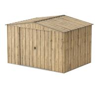 Duramax Abri de jardin en métal imitation bois 7,75 m² – Kit d'ancrage – Épaisseur 0,33 mm – Bois G