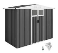Abri de jardin en métal - Outsunny - 2,7 m² - fenêtre, 4 évents et porte verrouillable - 246 x 117 x 180 cm - gris