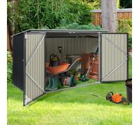 IDMarket Abri de jardin métal verrouillable multi-rangement pour vélos, outils, poubelles