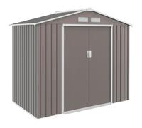 Abri de jardin en métal verrouillable,rangement polyvalent pour vélos, outils et poubelles, avec toit en pente et porte coulissante