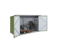 IDMarket - Abri de Jardin en métal Vert Olive verrouillable Multi-Rangement pour Stockage vélos, Outils, poubelles