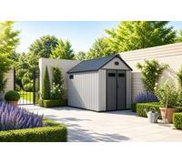 Abri de jardin en résine 7m2, dimensions 2,42 x 3,02 m avec plancher