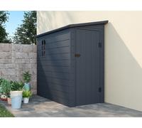 Abri de jardin en résine adossé gris anthracite 2,09 m² - ALBERTO